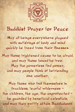 Buddhist Prayer for Peace