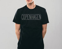 Copenhagen Denmark Minimal Typograp hy Street Art Punk Black T-Shirt ...