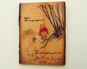... Winnie the Pooh Wooden Plaque - Winnie the Pooh Natural Edge Wood Sign