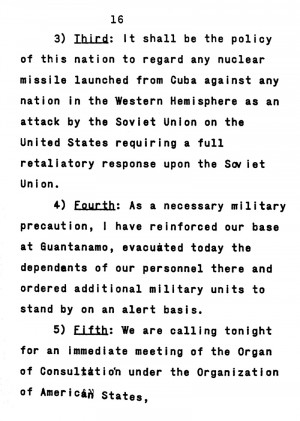35th president john f kennedy cuban missile crisis speech photo
