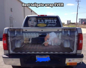 Clever tailgate wrap…