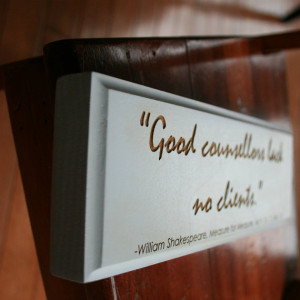 Shakespeare Quote on Lawyers Engraved in Wood