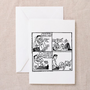 Cartoons Gifts > Welcome Home Daddy! Greeting Card