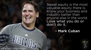 Dallas owner Mark Cuban stands by the Larry O'Brien trophy before the ...