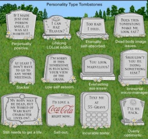 Humorous tombstones