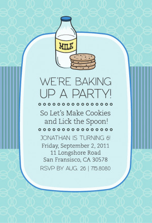 Cookies and Milk Birthday Party Invitation, Bottle Your Brand