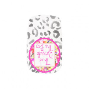 Girly Pink Quote Floral watercolor leopard pattern Minx® Nail Art