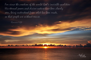 And while being a spectator of God through creation, I learn that ...