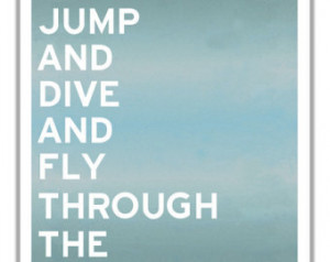 ... Nursery Wall Quote Parachuting Blue Sky Diver Gift Daredevils