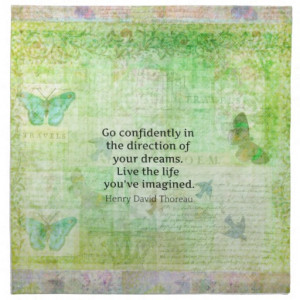 Henry David Thoreau Dream Quote with nature theme Napkins