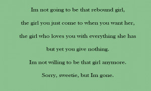 Quotes About Rebound Girl