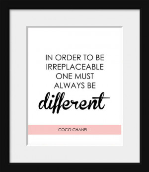 Quote, Coco Chanel, French Print, Home Decor, Typography, Fashion ...
