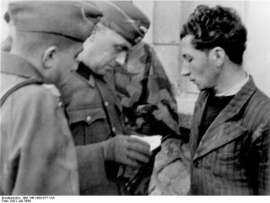 French resistance fighter being arrested, France, Jul 1944