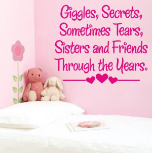 SISTER wall art quote best friends huge bedroom sisters transfer quote ...