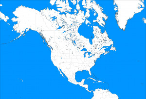 NORTH AMERICA MAP OUTLINE WITH RIVERS buzzquotes.com