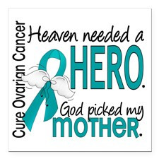 Ovarian Cancer Heaven Ne Square Car Magnet 3 quot x 3 quot for