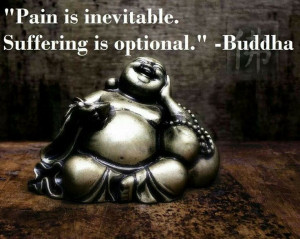 Buddha lives, taped to the mirror hanging over Stella's sink.