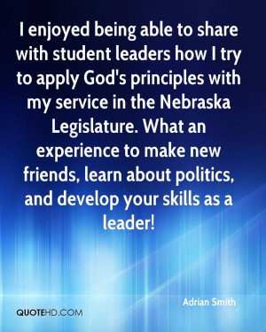 enjoyed being able to share with student leaders how I try to apply ...