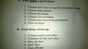 3rd Grade Government Homework: 'Good Citizens Do Not Argue'