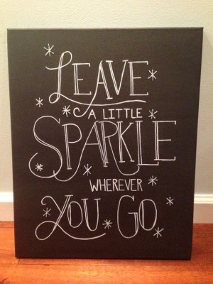 Inspirational Quote Canvas - Leave a Little Sparkle - Wall Art on Etsy ...