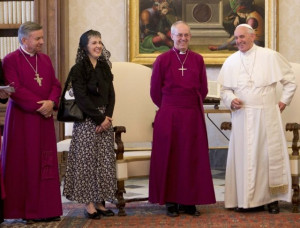 Pope Francis, with Arch. Nichols (far right) and Arch. Justin Welby ...