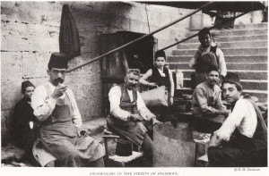 SHOEMAKERS IN THE STREETS OF STAMBOUL (ISTANBUL) (1922)