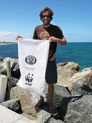 ... Jack Johnson in Australia helped to clean up Cottesloe beach as a part