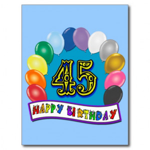 Happy 45th Birthday Balloon Arch Post Cards