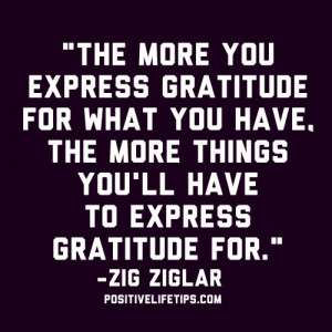 The more you express gratitude for what you have, the more things you ...