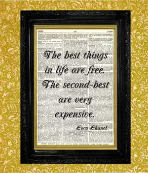 COCO CHANEL QUOTE Dictionary Page Art Print, Recycled Vintage Book ...