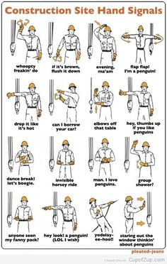 Construction Hand Signals LOL #handsignals #constructionhumor www ...