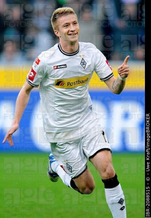 Goal celebration Marco Reus, Gladbach, German football Bundesliga, VfL ...