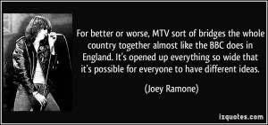 For better or worse, MTV sort of bridges the whole country together ...