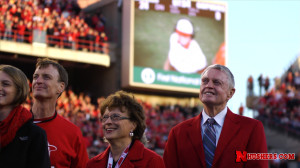 Tom Osborne and his family were honored during the Nebraska-Iowa game ...