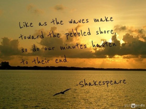 Shakespeare quote | time, waves, ocean, pebbles Must. Slow. Down.