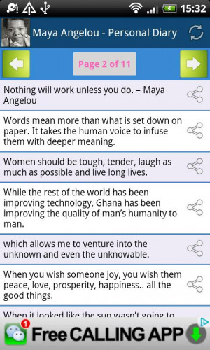 Maya Angelou - Personal Diary - screenshot