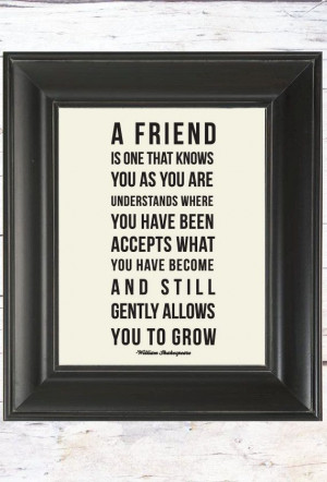 Shakespeare Friendship Quote // Best Friend Gift // by LADYBIRD INK, $ ...