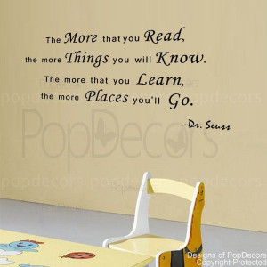 The more that you read -words and letters quote decals