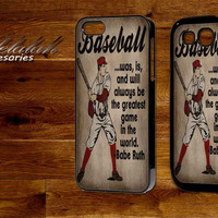 Vintage Baseball Art Babe Ruth Quote For iPhone 4/5/5c/5s,iPod 4/5 ...