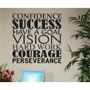 Inspirational Success Work Related Word Collage Vinyl Wall Quotes ...