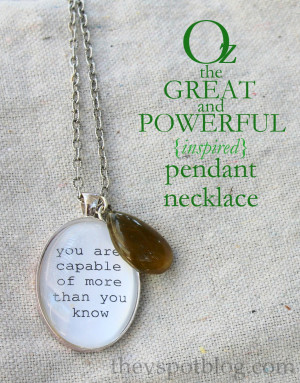 Oz the Great and Powerful” inspired pendant necklace.