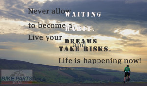 Never allow waiting to become a habit. Live your dreams and take risks ...