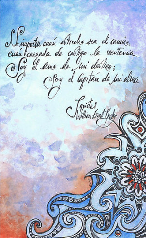 Illustrated quote (Spanish), Invictus by misscristal