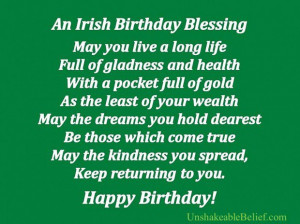 An irish birthday blessing birthday quote