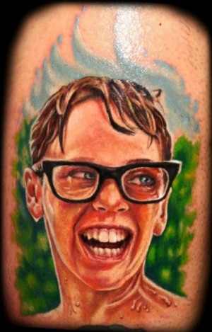 ... squints as a tattoo. id like to meet this person and watch the sandlot