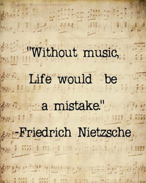 Music Quote Musical Notes Vintage Feel Friedrich Nietzsche Sepia ...