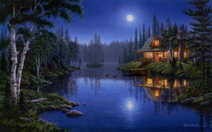Moonlit Lake House