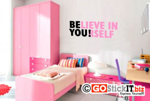 Home » Bedrooms » Believe In Yourself Quote 2 Color Wall Decal