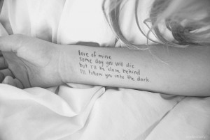 hair girl quote Black and White words tattoo myedits myphotos arm bp