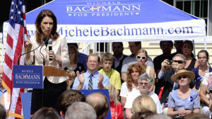 ... caption Republican presidential candidate Michele Bachmann talks